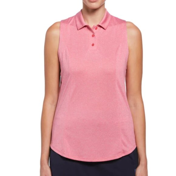 Callaway Heather Golf Polo Sleeveless Opti-Dri Tank 15 UPF Sun Protection Pink - Picture 1 of 12